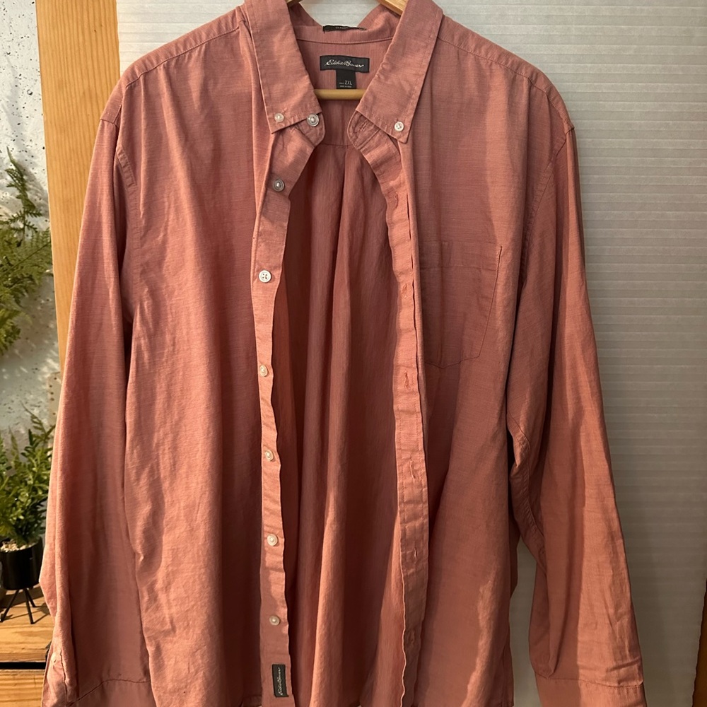 Classic Men's Casual Rust Button Down Shirt